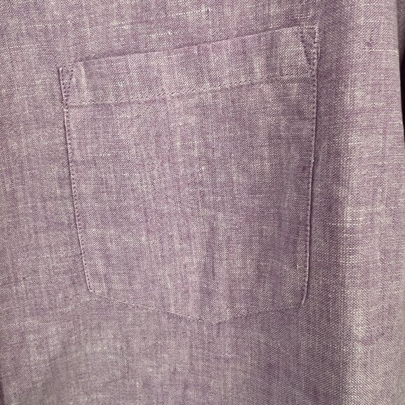 J. Crew Mens Classic Linen Blend Button Front Long Sleeve Shirt Size XXL Purple - Picture 3 of 8